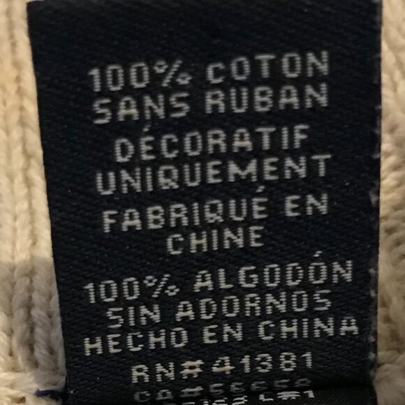 Ralph Lauren Chaps L/G men's half zip sweater, tan/cream colored. 100% cotton. - Picture 14 of 16